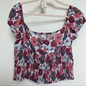 Wilfred Sojourn top, wilfred floral smocked blouse NWOT